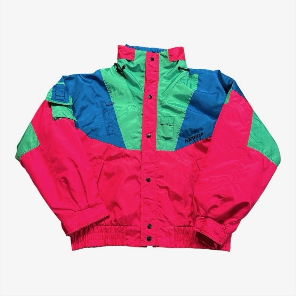 1980s Nevica Ski Jacket Mens Parka Snow Vtg Color Block Survival Retro Size 40